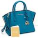 Michael Kors Bags | Michael Kors Avril Small Leather Top-Zip Satchel Color Lagoon | Color: Blue/Silver | Size: Small 12.25"W X 7.5"H X 5.25"D