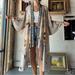 Anthropologie Jackets & Coats | Anthropologie Aratta Story Of The Crane Bird Long Open Kimono Jacket Robe Coat | Color: Gray/Purple | Size: Os