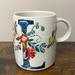 Anthropologie Kitchen | Anthropologie Starla Halfmann Letter "A" Floral Mug | Color: Blue/Cream | Size: Os