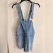 Free People Dresses | Free People Denim Distressed Jumper Overall Dress Size 2 | Color: Blue | Size: 2