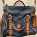 Dooney & Bourke Bags | Navy And Camel Dooney And Bourke Florentine Pebble Grain Leather Satchel | Color: Blue | Size: Os
