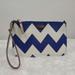 Kate Spade Bags | Kate Spade New York Blue & White Chevron Pattern Canvas Leather Clutch Wristlet | Color: Blue/White | Size: Os