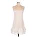 Final Touch Casual Dress - Mini Scoop Neck Sleeveless: Ivory Print Dresses - Women's Size Medium