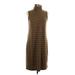 Old Navy Casual Dress - Shift Turtleneck Sleeveless: Brown Print Dresses - Women's Size Medium