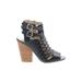 Vince Camuto Ankle Boots: Black Print Shoes - Women's Size 6 1/2 - Open Toe