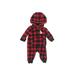 Just One You Made by Carter's Long Sleeve Onesie: Red Checkered/Gingham Bottoms - Size 3 Month