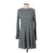 She + Sky Casual Dress - Sweater Dress: Gray Marled Dresses - Women's Size Small