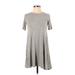 BCBGeneration Casual Dress - Mini Scoop Neck Short sleeves: Gray Dresses - Women's Size X-Small