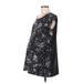 Liz Lange Maternity Casual Dress - Shift Open Neckline Short sleeves: Black Dresses - Women's Size Medium