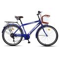 TABKER Bike Road Bike 26 inch 6 speed Portable Shift Commuter Retro travel Student Adult Bicycle Selling Men And Women (Color : Blue, Size : Ultimate)