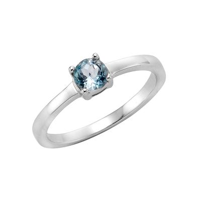 Fingerring ZEEME "925 Sterling Silber Blautopas" Gr. 56, weiß, Fingerringe, Damen, 056 (17,8), Silber 925 (Sterlingsilber), Ring Image