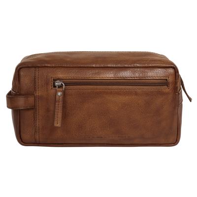 Kulturbeutel SPIKES & SPARROW "TOILETRY BAG", Gr. B/H/T: 25cm x 13cm x 10cm onesize, braun (cognac), Leder, unifarben, l