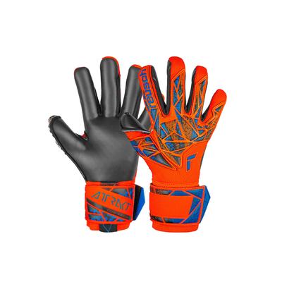Torwarthandschuhe REUSCH "Attrakt Duo" Gr. 9,5, orange (orange, blau) Damen Handschuhe Sporthandschuhe