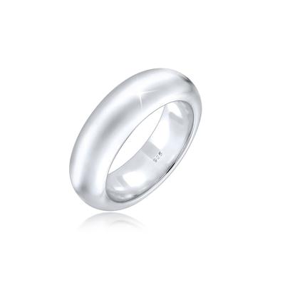 Fingerring ELLI PREMIUM "Bandring 925 Sterling Silber" Gr. 52, silber, Fingerringe, Damen, 52mm, ohne Stein, Silber 925 (Sterlingsilber), 6mm Image