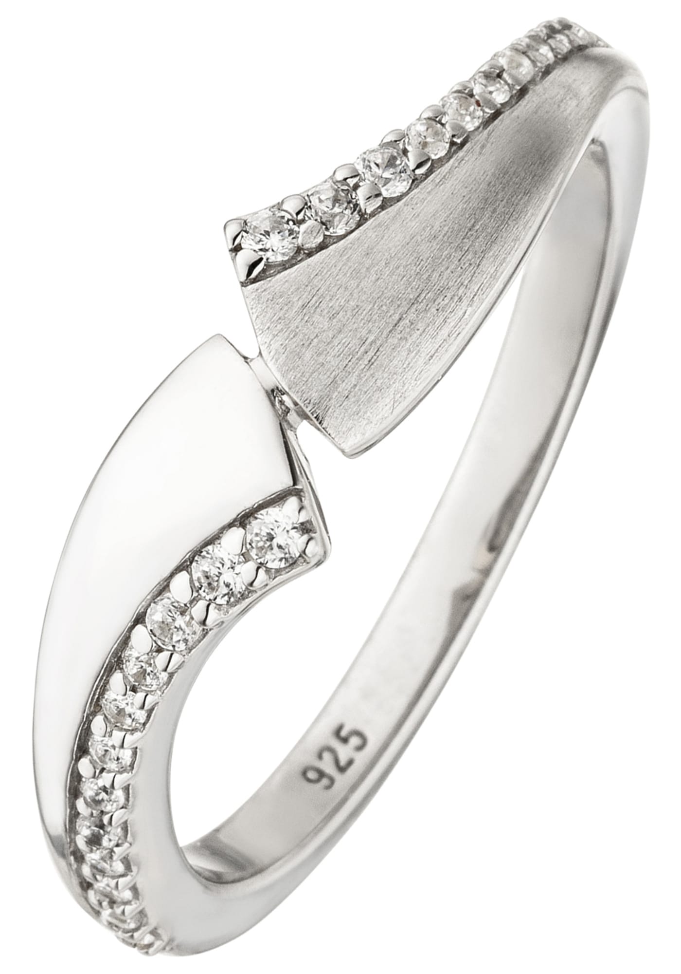 Silberring JOBO Gr. 54, silber (silber 925), Fingerringe, Damen, 54, Silber 925 (Sterlingsilber), Silberring, 925 Silber mit 24 Zirkonia Image