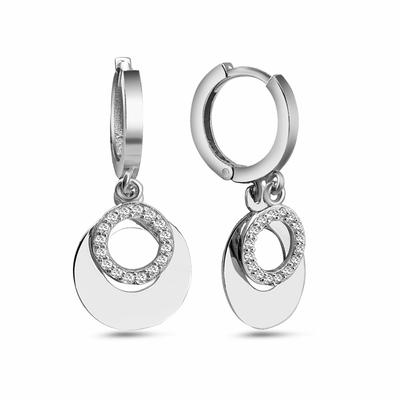 Paar Ohrhänger DKENIZ "Silber 925 rhodiniert mit Zirkonia weiß", silber (silber, weiß), Ohrringe, Damen, ONE-SIZE, Silber 925 (Sterlingsilber) Image