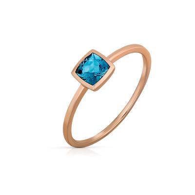 Fingerring OROLINO "585 Gold Roségold mit Blautopas (beh.)" Gr. 18,5, rot (rot, blau), Fingerringe, Damen, 058 (18,5), Gold Image