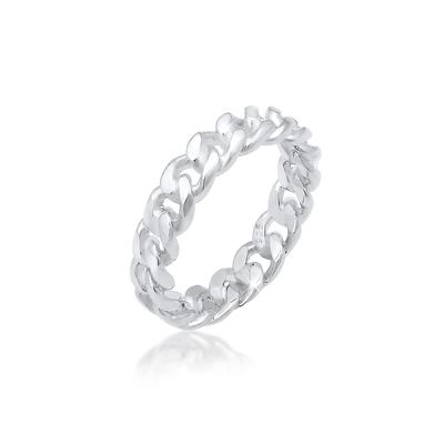 Fingerring ELLI "Panzer Design Bandring 925 Silber" Gr. 58, silber, Fingerringe, Damen, 58mm, ohne Stein, Silber 925 (St