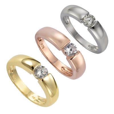 Spannring ZEEME "925 Sterling Silber Zirkonia weiß" Gr. 52, weiß, Fingerringe, Damen, 52, Silber 925 (Sterlingsilber) Image