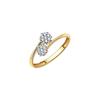 Fingerring "Gold 375 mit 14 weißen Zirkonia-Steinen" Gr. 18,5, gelb (gelb, weiß), FASCINATION BY ELLEN K., Fingerringe, Damen, 18,5, Gold