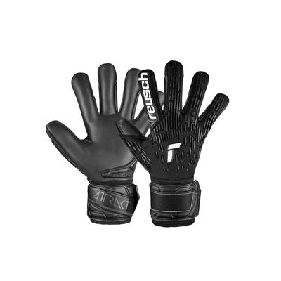Torwarthandschuhe REUSCH "Attrakt Freegel Infinity Finger Support", Damen, Gr. 8,5, schwarz, 56% Elastodien, 30% Polyester, 8% Polypropylen, 3% Polyurethan, mehrfarbig, sportlich, Handschuhe, mit Evolution Negative Cut