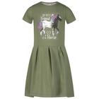 Jerseykleid SALT AND PEPPER "Fabulous" Gr. 104, EURO-Größen, grün (dunkelgrün) Mädchen Kleider Gemusterte