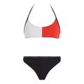 Badeanzug TOMMY HILFIGER SWIMWEAR Gr. 128/134, N-Gr, blau (desert sky) Mädchen Badeanzüge