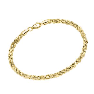 Armband SMART JEWEL "Fantasiekette, gedreht, Silber 925", gold, Armbänder, Damen, 19cm, Silber 925 (Sterlingsilber)