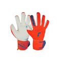 Torwarthandschuhe REUSCH "Attrakt Gold X Freegel" Gr. 9,5, orange (orange, blau) Damen Handschuhe Sporthandschuhe