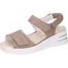 Keilsandalette WALDLÄUFER "H-DINA", Damen, Gr. 6,5, beige, Nubukleder, klassisch, Schuhe, Sommerschuh, Sandale, Keilabsatz, in Komfortweite H (= sehr weit)