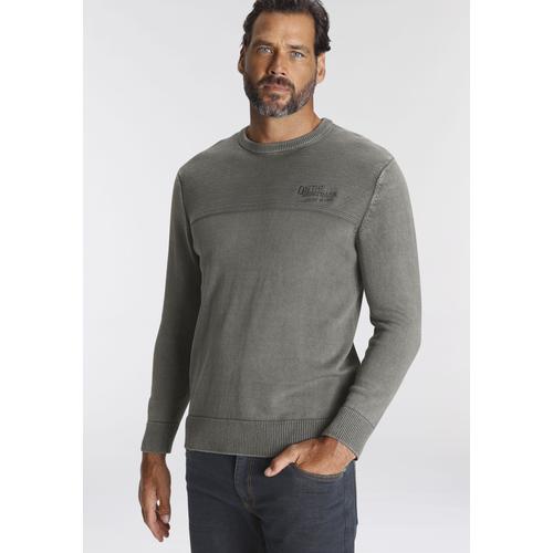 Rundhalspullover ARIZONA Gr. S (44/46), grau (grau, washed) Herren Pullover