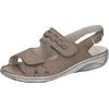 Riemchensandale WALDLÄUFER "GARDA", Damen, Gr. 5 (38), grau (taupe), Nubukleder, klassisch, Schuhe, Sommerschuh, Sandalette, Keilabsatz, mit Druckknopf, G-Weite