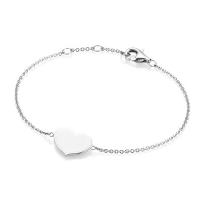 Armband SMART JEWEL "Herz als Zwischenteil, Silber 925", silber, Armbänder, Damen, 19cm, Silber 925 (Sterlingsilber)