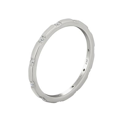 Fingerring CAÏ "925 Silber rhodiniert mit Zirkonia Stacking" Gr. 15,5, weiß, Fingerringe, Damen, 048 (15,3), Silber 925 (Sterlingsilber) Image