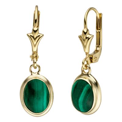 Paar Ohrhänger JOBO, gelb (gelbgold 585), Ohrringe, Damen, Gelbgold 585, oval 585 Gold