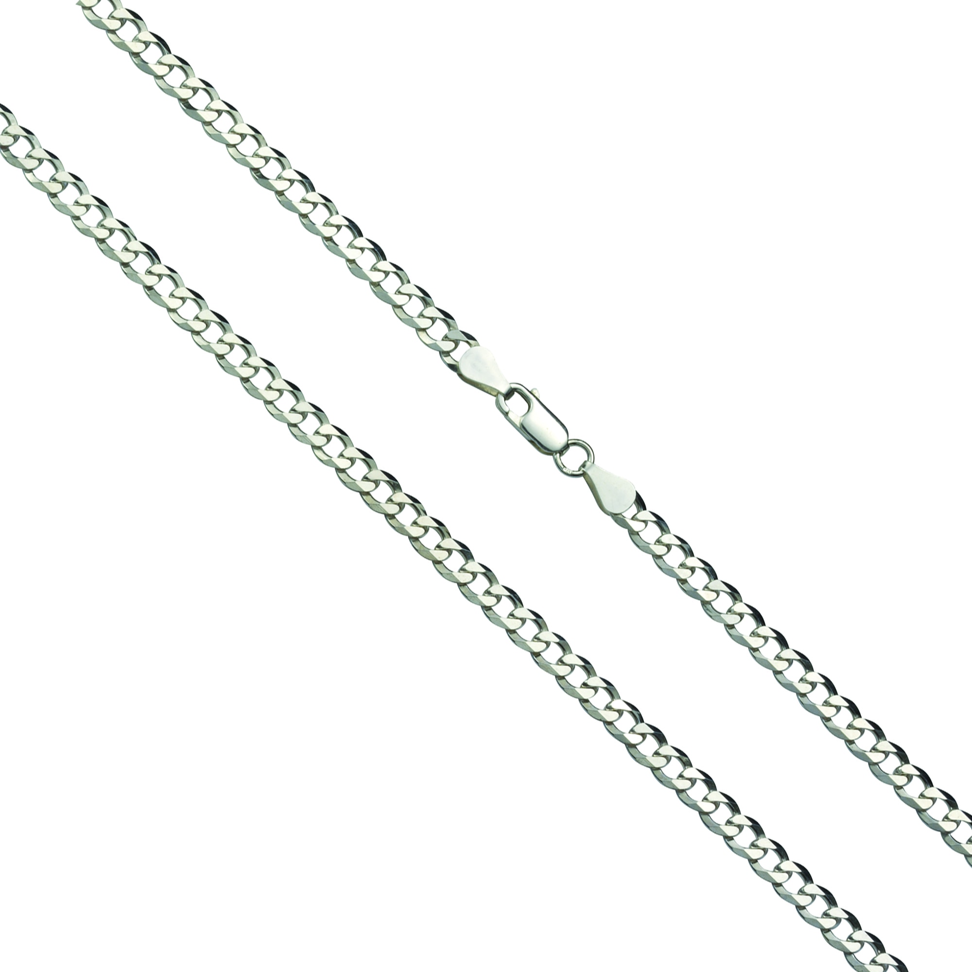 Collierkettchen VIVANCE "925-/ Sterling Silber rhod. Panzerkette", weiß, Halsketten, 55cm, Silber 925 (Sterlingsilber), L: 55 B: 5,2mm, glänzend, B:5,2mm Image