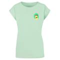 T-Shirt MISTERTEE "Damen Ladies Ufo Pizza Extended Shoulder Tee" Gr. L, grün (neomint) Herren Shirts Print
