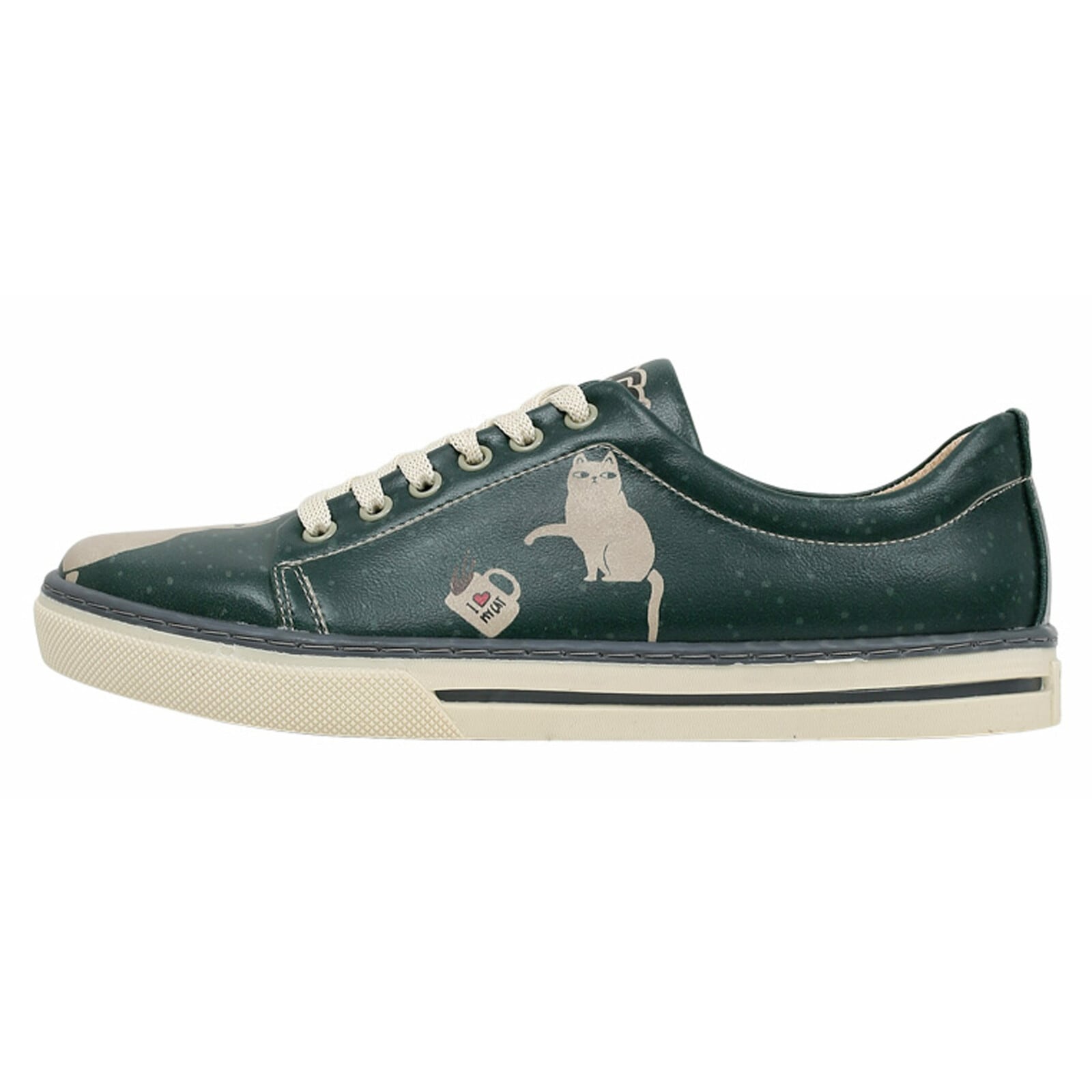 Sneaker DOGO "Classic Schnürsneaker I Do What I Want Damen Sneaker", Damen, Gr. 36, Normalschaft, grün, Lederimitat, Schuhe Sneaker, Handgefertigt