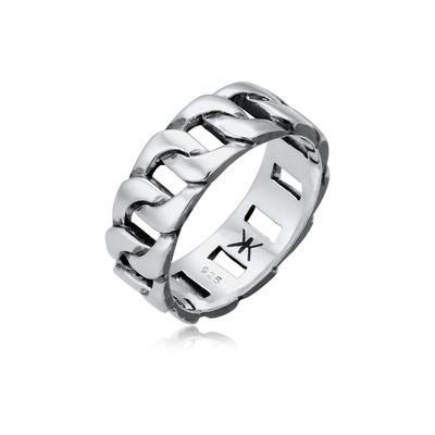 Silberring KUZZOI "Herren Chunky Chain Look Panzerglieder 925 Silber" Gr. 64, silber, Fingerringe, Herren, 64mm, ohne Stein, Silber 925 (Sterlingsilber), 8mm Image