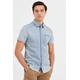 Kurzarmhemd BLEND "BLEND BHShirt - 20712176" Gr. s, US-Größen, blau (denim light blue) Herren Hemden Oberhemden