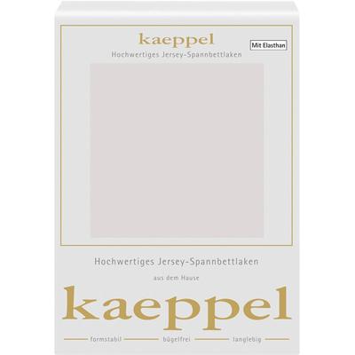 Spannbettlaken KAEPPEL "Single Jersey Mako Elasthan", silber (silberfarben), B:180-200cm L:200cm, Jersey-Elasthan, Obermaterial: 97% Baumwolle, 3% Elasthan, Laken, aus 97% Baumwolle und 3% Elasthan Image