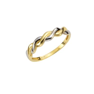 Fingerring "375 Gelbgold zweifarbig geschwungen" Gr. 20, gelb, FASCINATION BY ELLEN K., Fingerringe, Damen, 020 (63,7), Gold Image