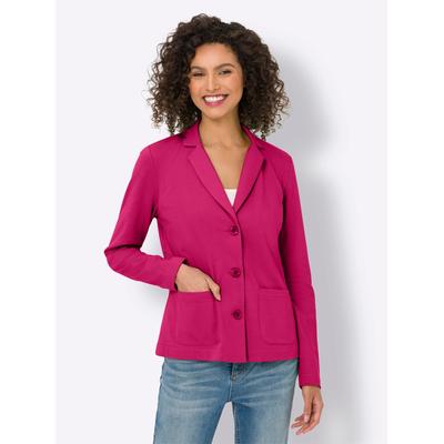 Jerseyblazer HEINE "Jersey-Blazer", Damen, Gr. 50, pink, 100% Baumwolle, Langarm, Blazer Image