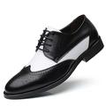 New Dress Oxford for Men Lace Up Two Tone Brogue Embossed Wing tip Derby Shoes PU Leather Low Top Block Heel Non Slip Rubber Sole Anti-Slip Wedding (Color : Black, Size : 9.5 UK)