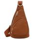 FashionPuzzle Light Weight Soft PU Pebbled Leather Small Triangle Sling Crossbody Bag, Tan, One Size