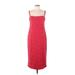 Fame And Partners Cocktail Dress - Party Square Sleeveless: Red Solid Dresses - Women's Size 12