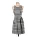 Monteau Casual Dress - A-Line: Gray Aztec or Tribal Print Dresses - Women's Size Small