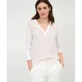 Langarmshirt BRAX "Style CLARISSA" Gr. 44, weiß (offwhite) Damen Shirts T-Shirts