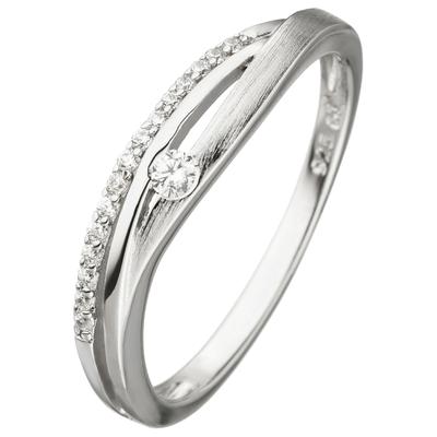 Silberring JOBO Gr. 56, silber (silber 925), Fingerringe, Damen, 56, Silber 925 (Sterlingsilber), 925 Silber mit Zirkonia Image