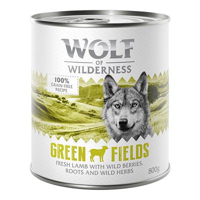 24x800g Adult Green Fields Lamm Wolf of Wilderness Hundefutter nass getreidefrei
